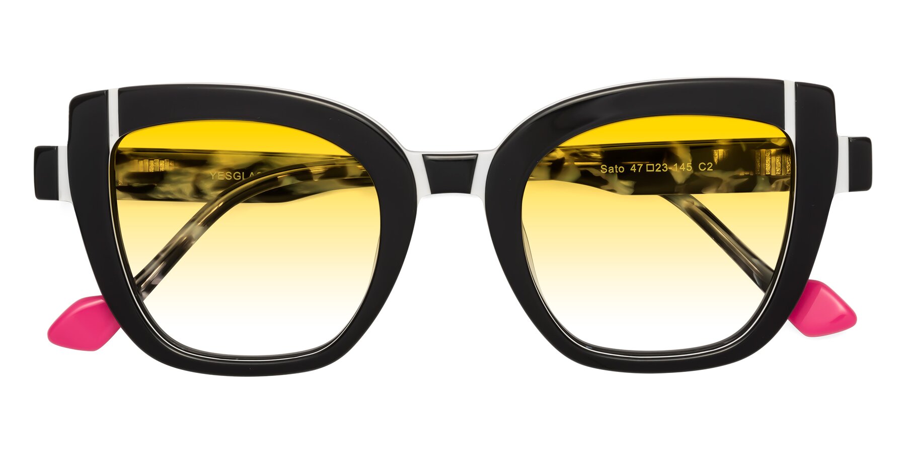 Folded Front of Sato in Black-White with Yellow Gradient Lenses