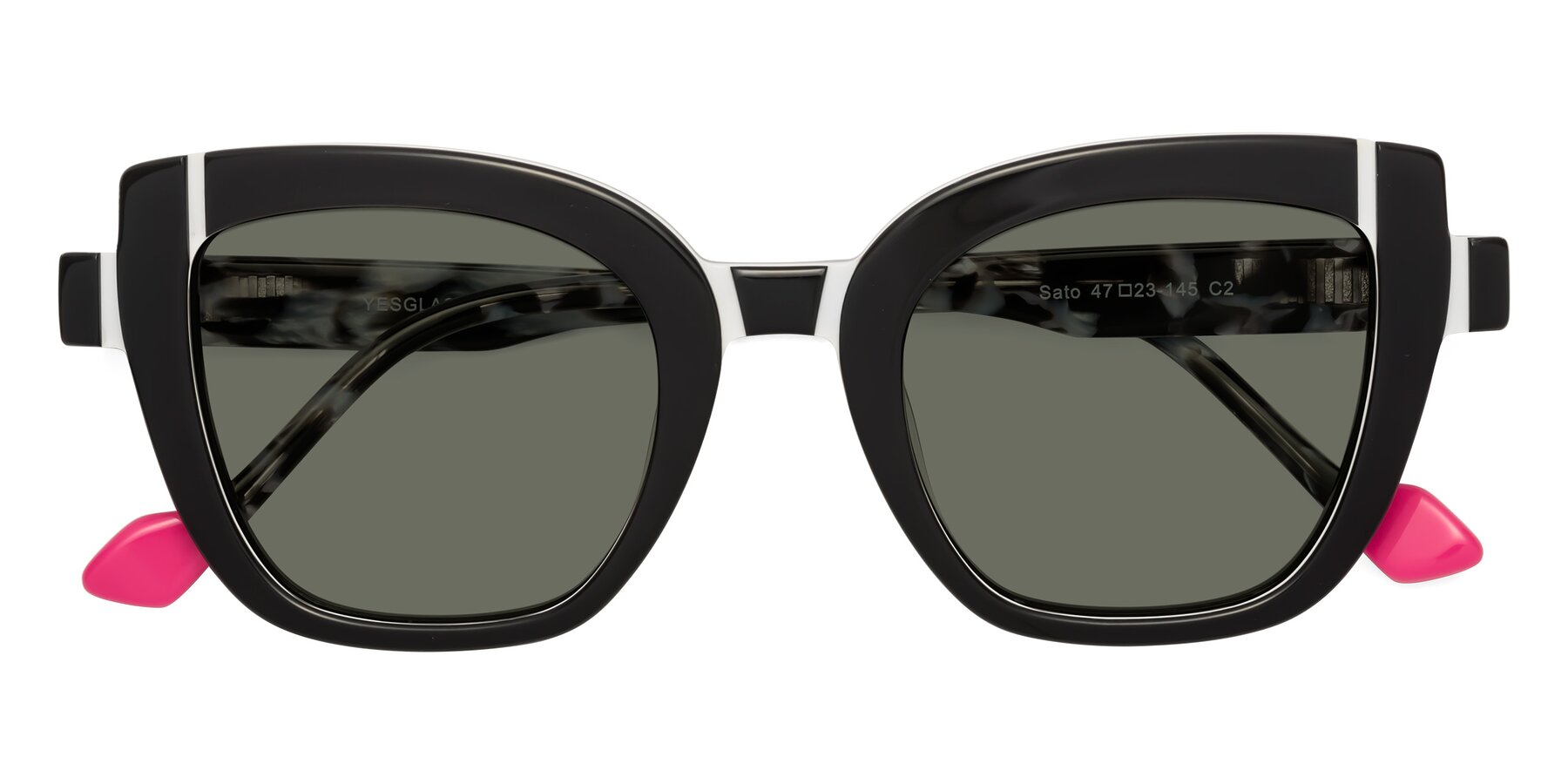 Folded Front of Sato in Black-White with Gray Polarized Lenses