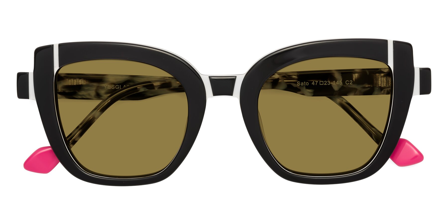 Folded Front of Sato in Black-White with Brown Polarized Lenses