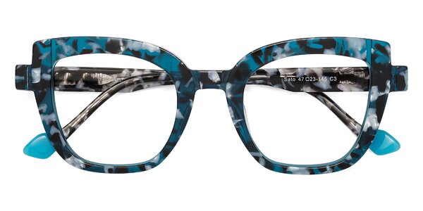 Front of Sato in Tortoise Blue