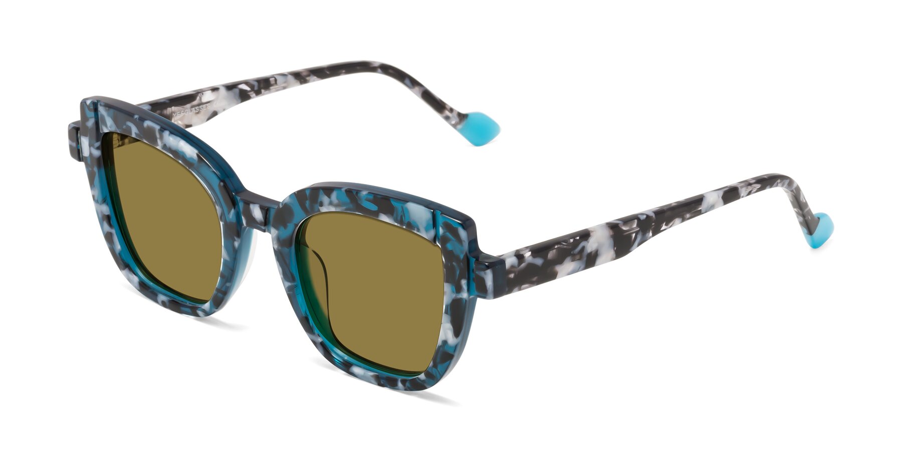 Angle of Sato in Tortoise Blue with Brown Polarized Lenses
