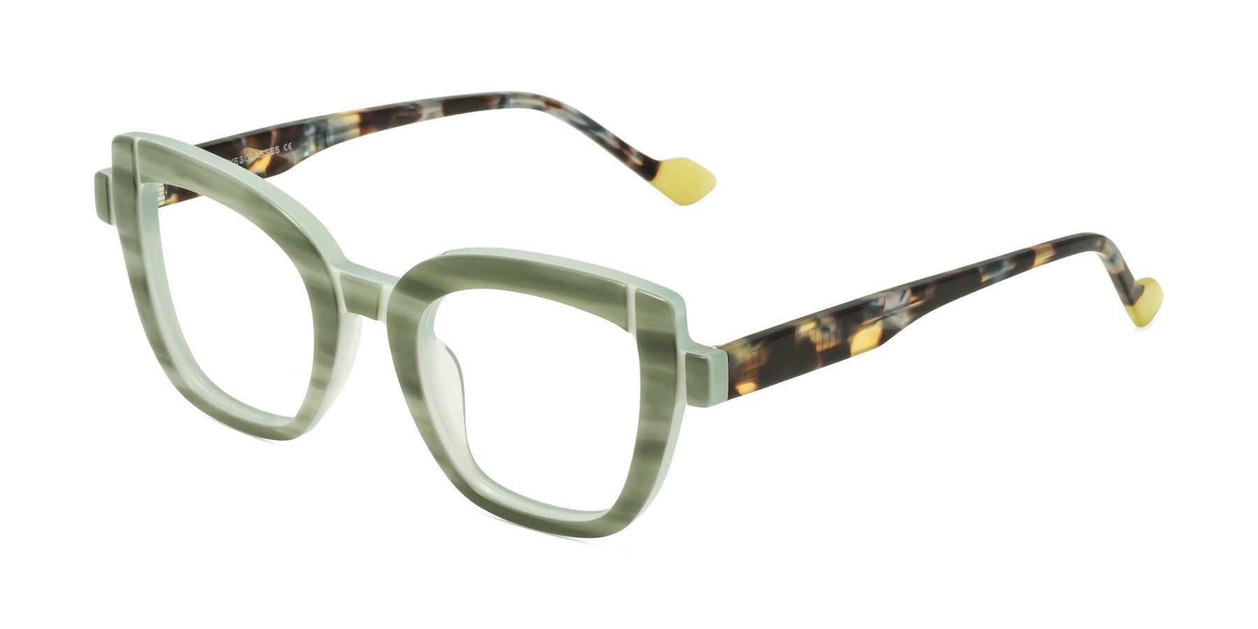 Angle of Sato in Stripe Green with Clear Blue Light Blocking Lenses