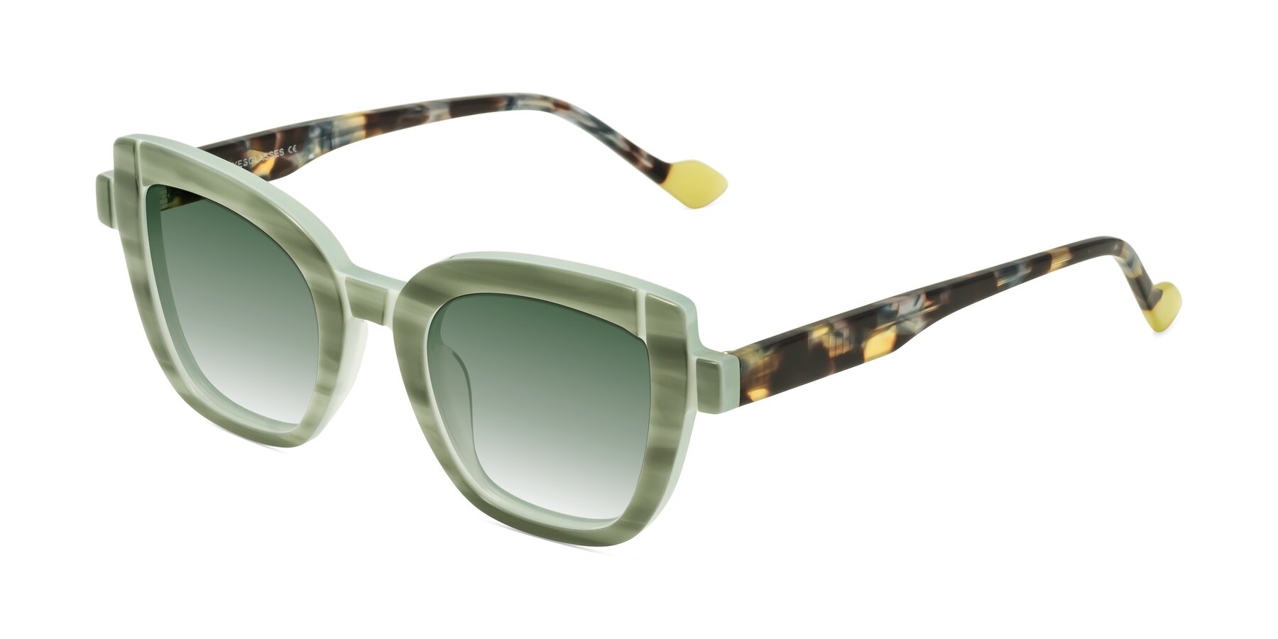 Angle of Sato in Stripe Green with Green Gradient Lenses
