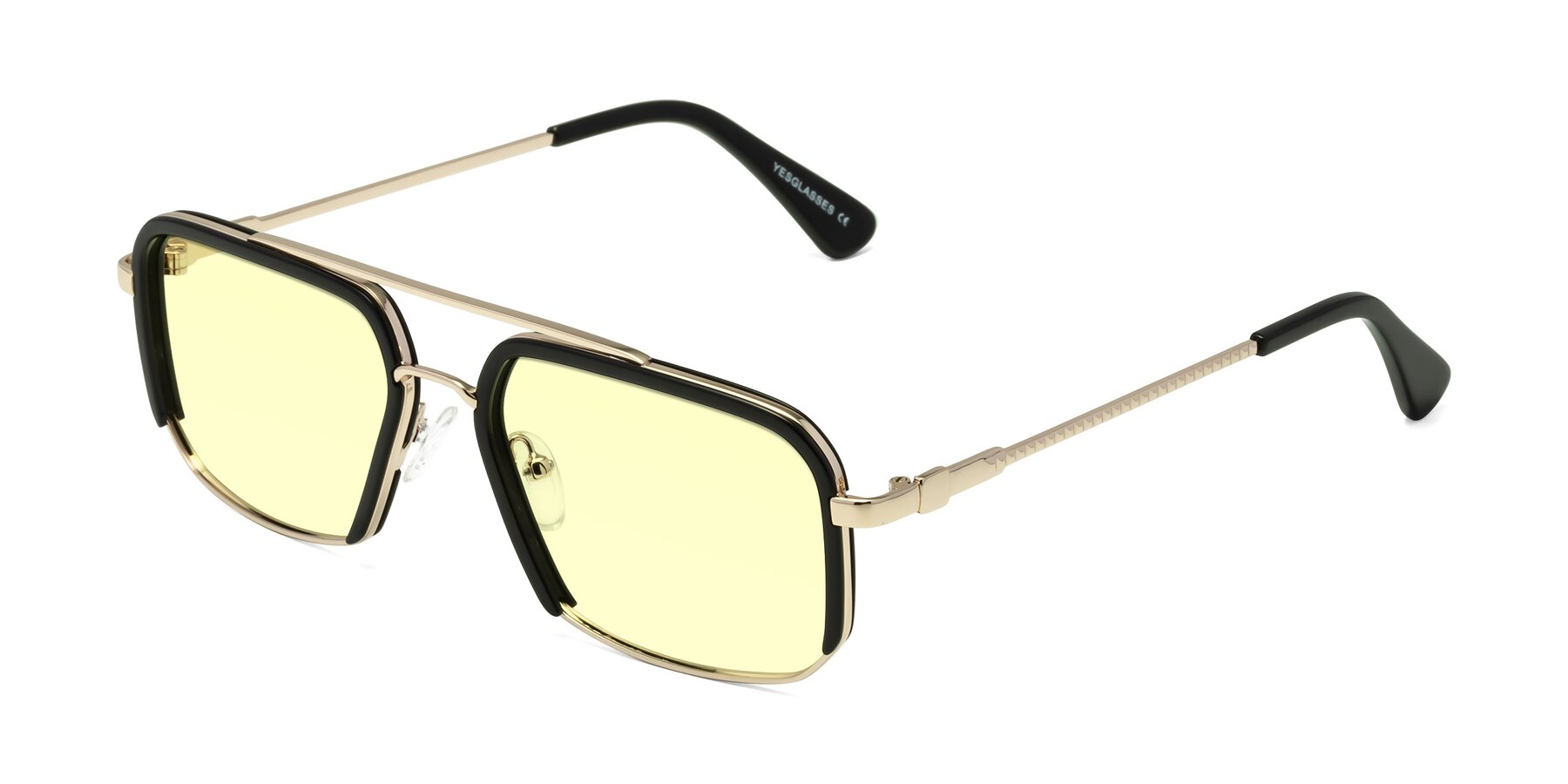 Angle of Dechter in Black-Gold with Light Yellow Tinted Lenses