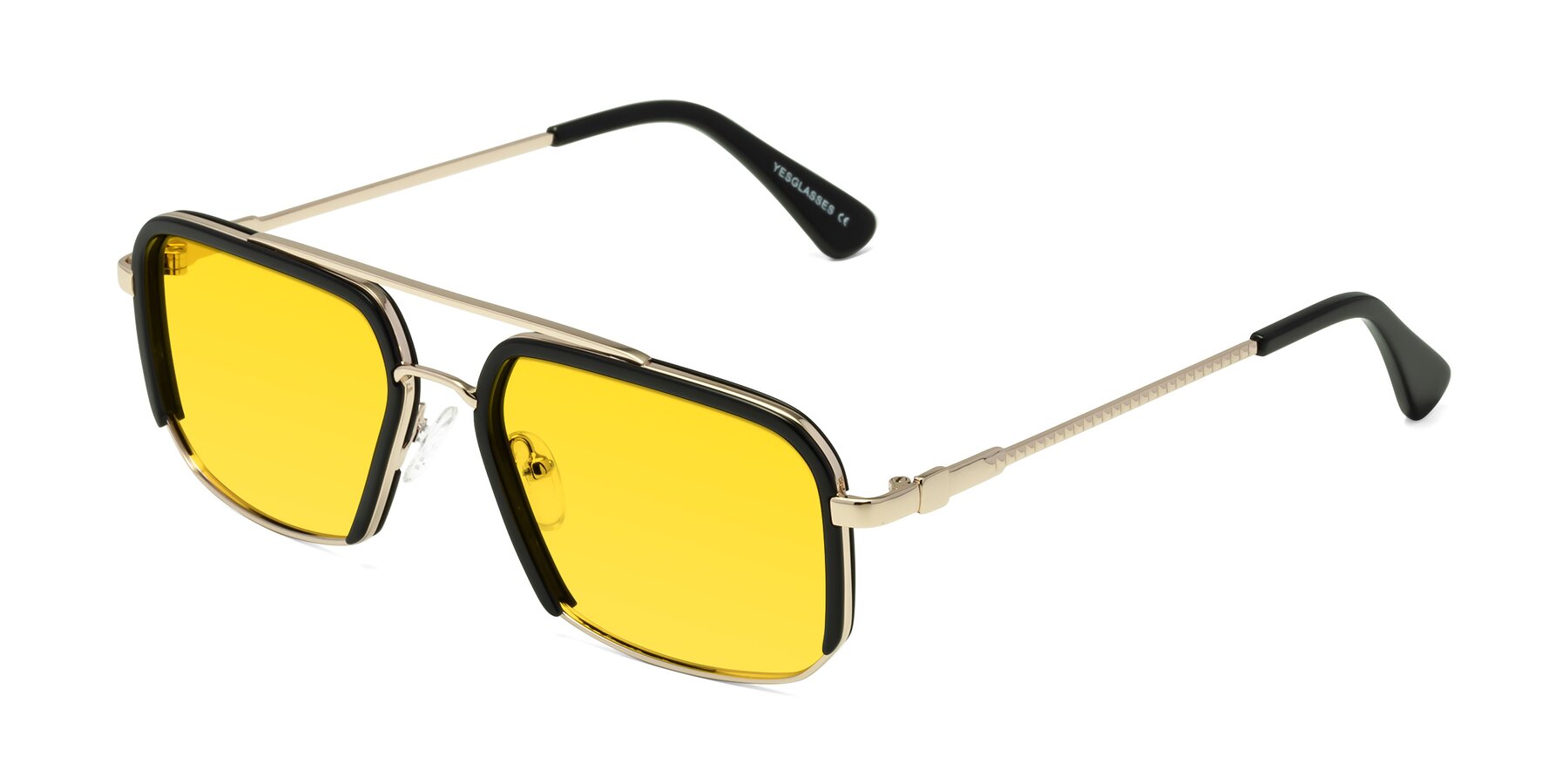 Angle of Dechter in Black-Gold with Yellow Tinted Lenses