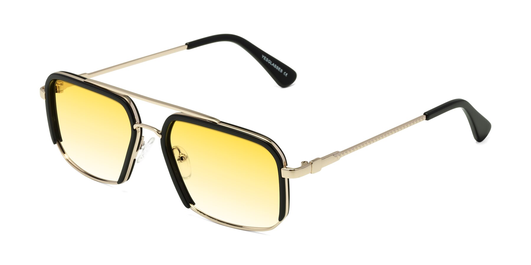 Angle of Dechter in Black-Gold with Yellow Gradient Lenses