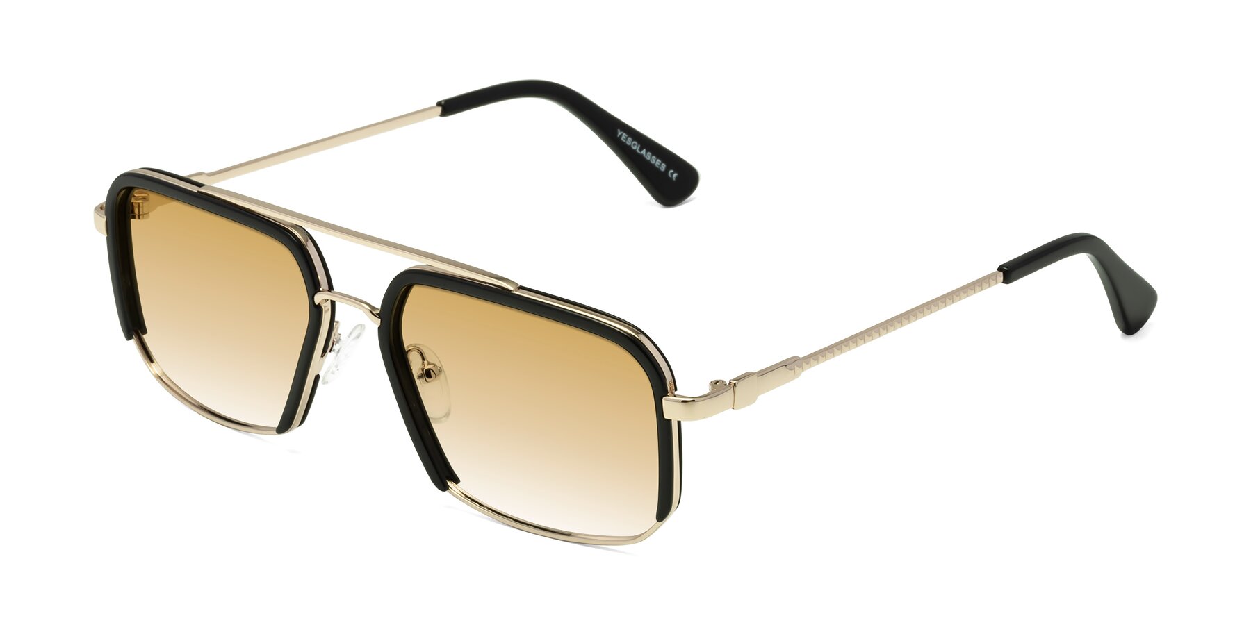 Angle of Dechter in Black-Gold with Champagne Gradient Lenses
