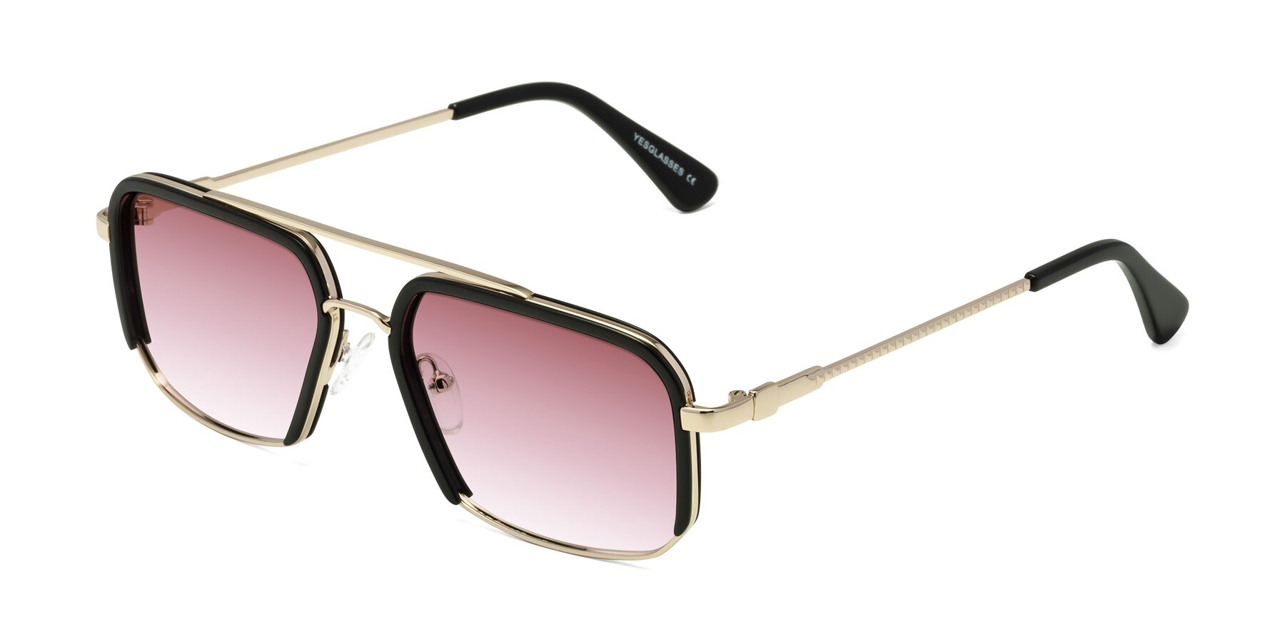 Angle of Dechter in Black-Gold with Garnet Gradient Lenses