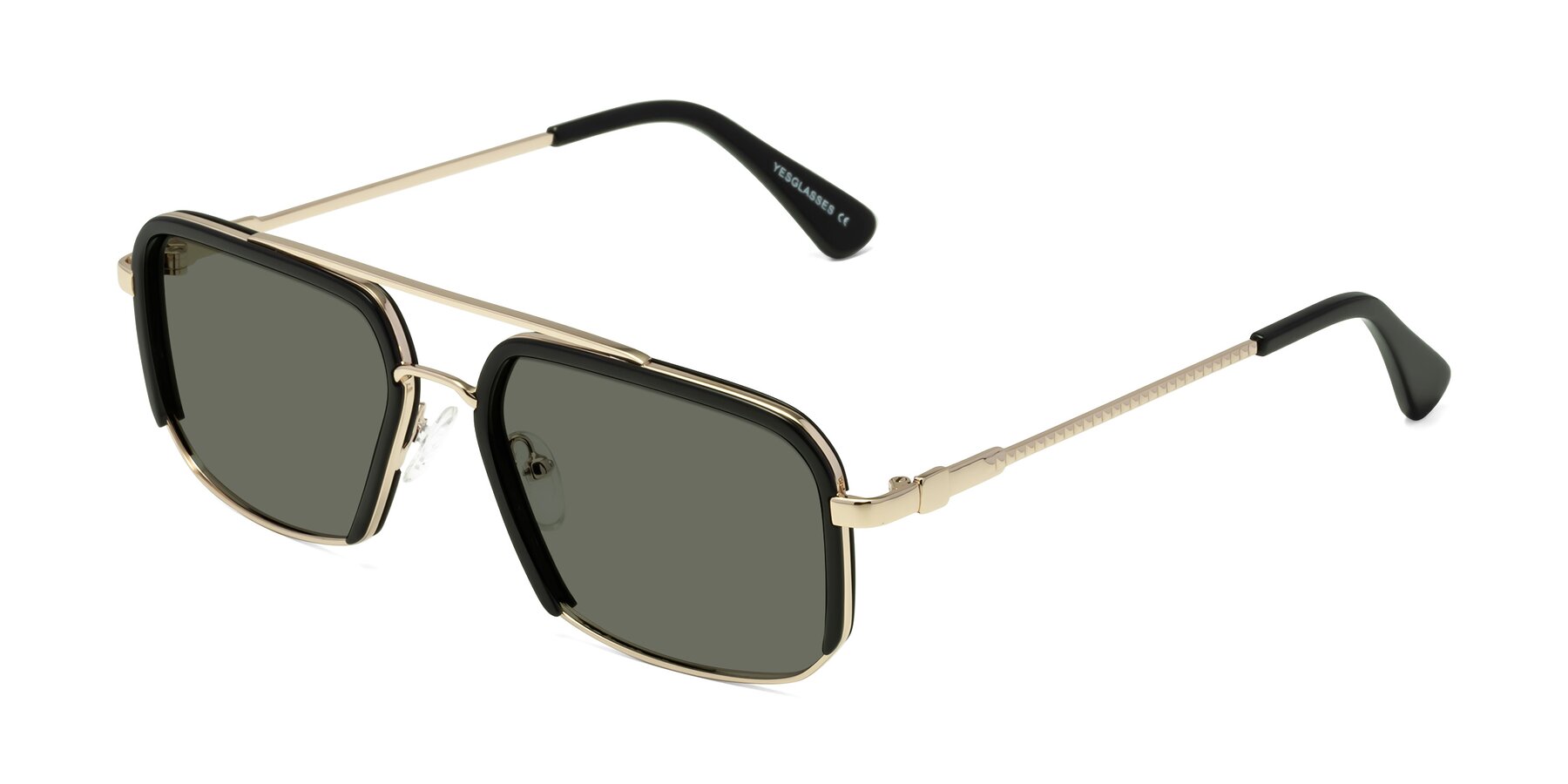 Angle of Dechter in Black-Gold with Gray Polarized Lenses