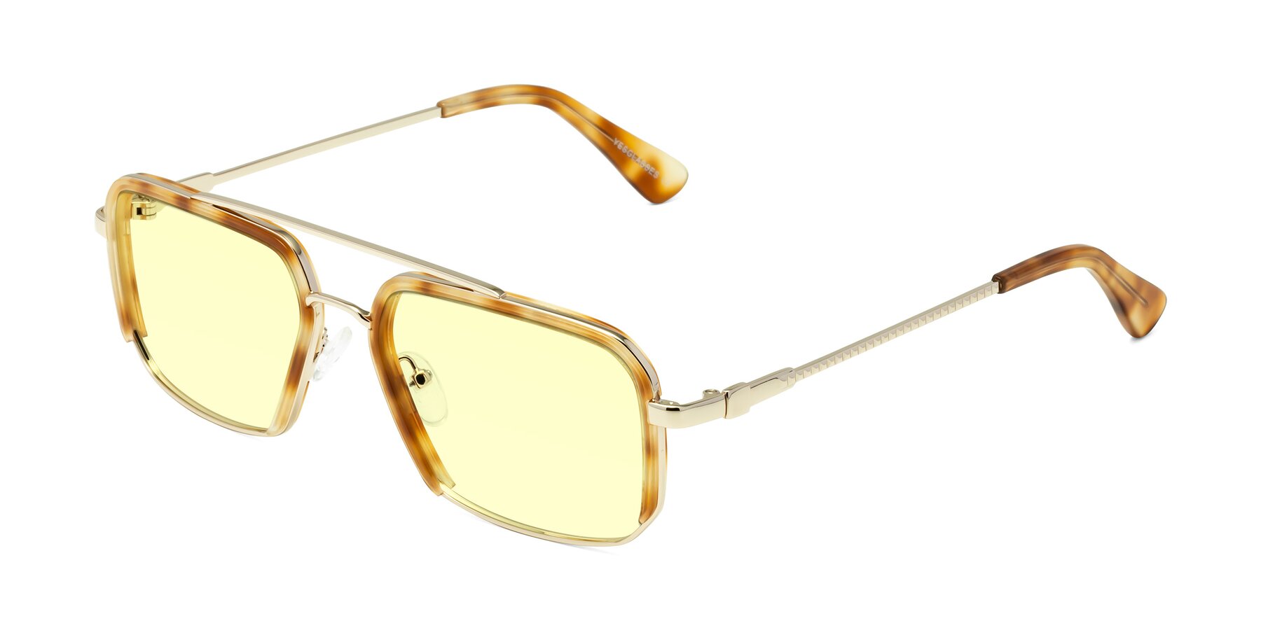 Angle of Dechter in Yellow Tortoise-Gold with Light Yellow Tinted Lenses