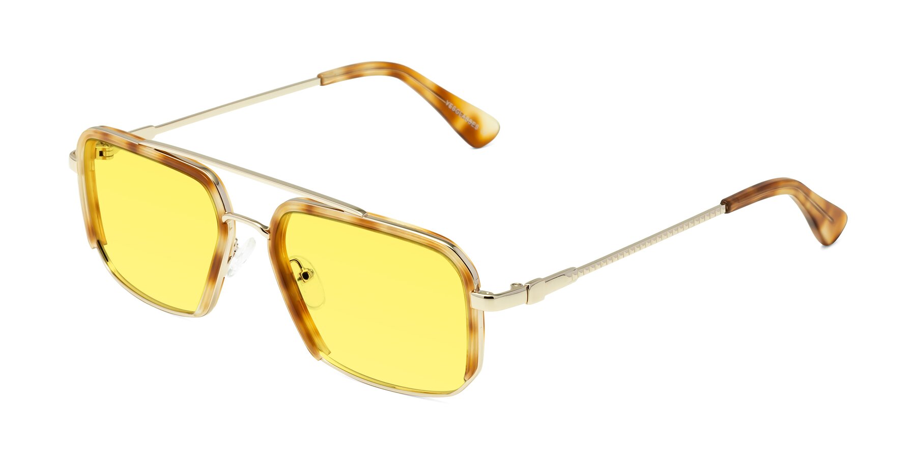 Angle of Dechter in Yellow Tortoise-Gold with Medium Yellow Tinted Lenses