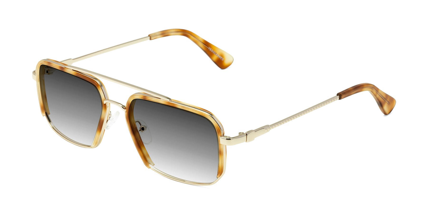 Angle of Dechter in Yellow Tortoise-Gold with Gray Gradient Lenses