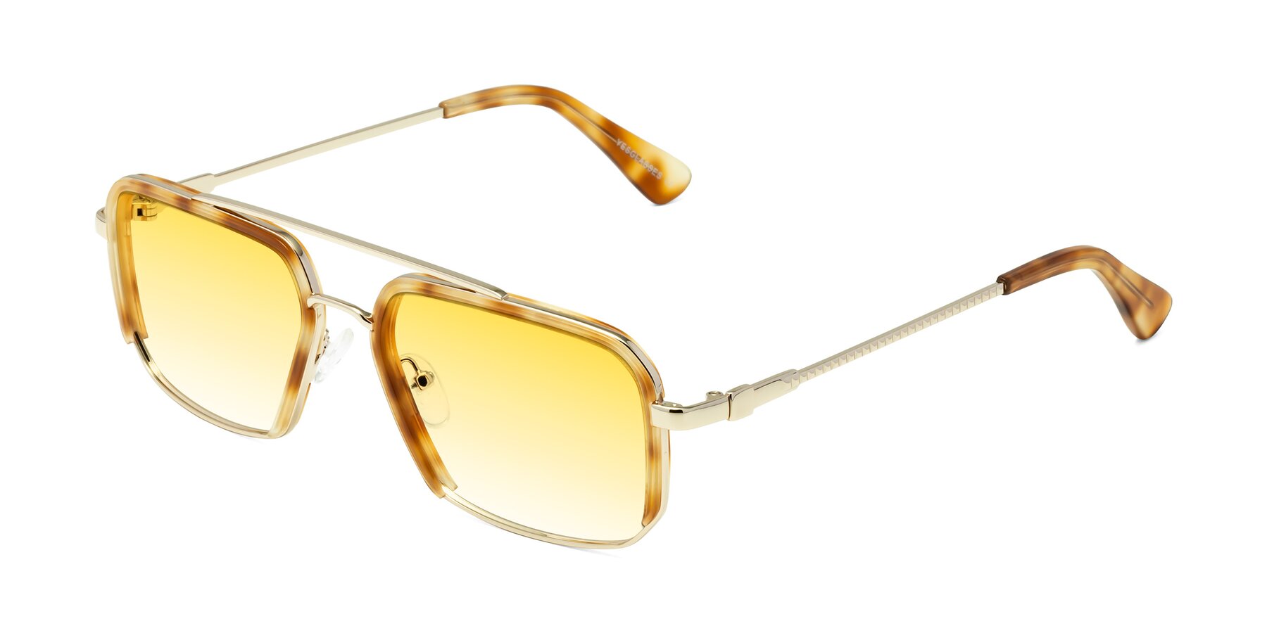 Angle of Dechter in Yellow Tortoise-Gold with Yellow Gradient Lenses