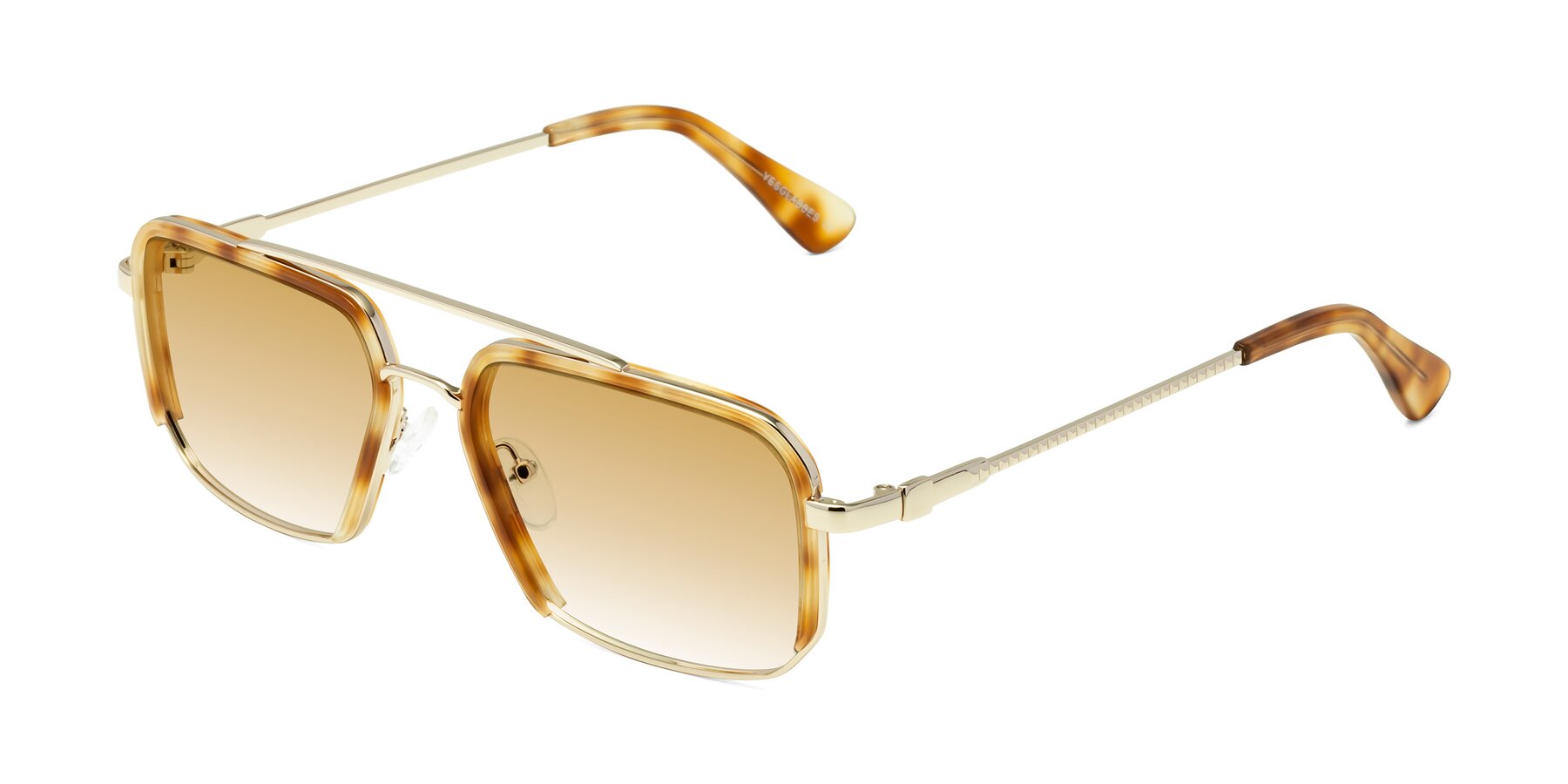 Angle of Dechter in Yellow Tortoise-Gold with Champagne Gradient Lenses