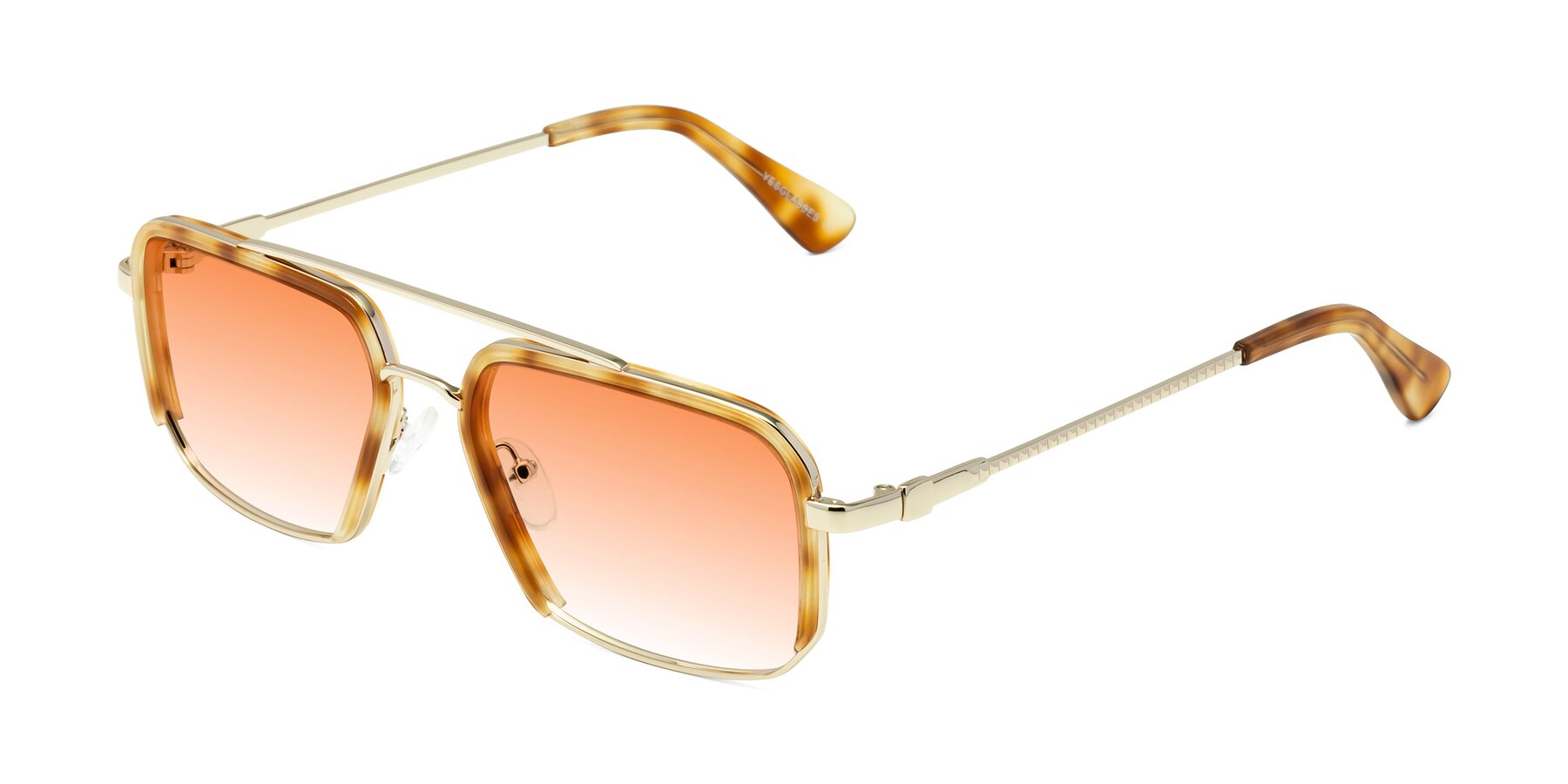 Angle of Dechter in Yellow Tortoise-Gold with Orange Gradient Lenses