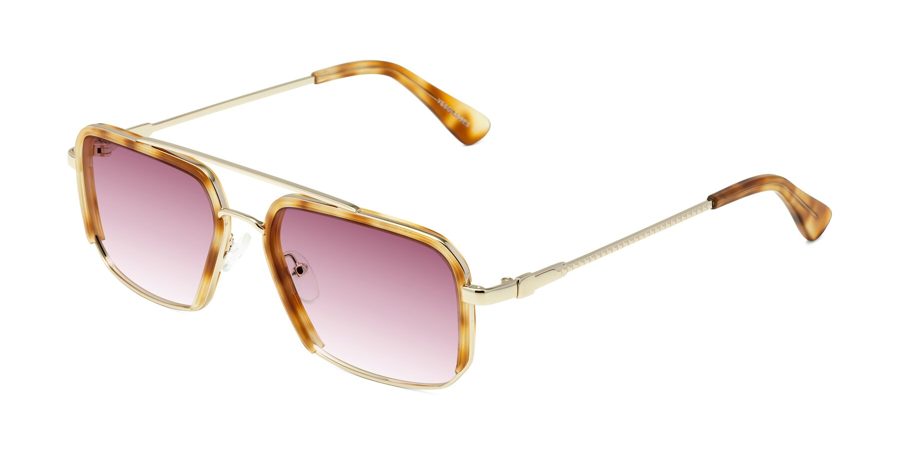 Angle of Dechter in Yellow Tortoise-Gold with Wine Gradient Lenses