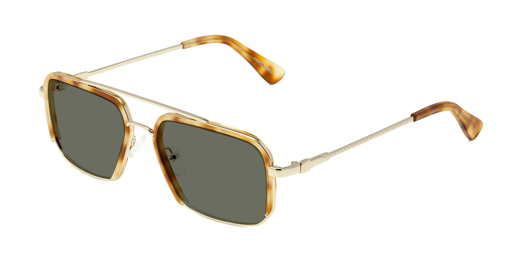 Angle of Dechter in Yellow Tortoise-Gold with Gray Polarized Lenses