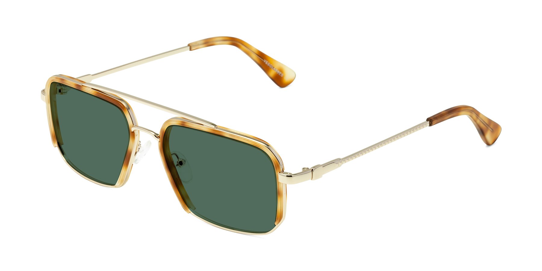 Angle of Dechter in Yellow Tortoise-Gold with Green Polarized Lenses