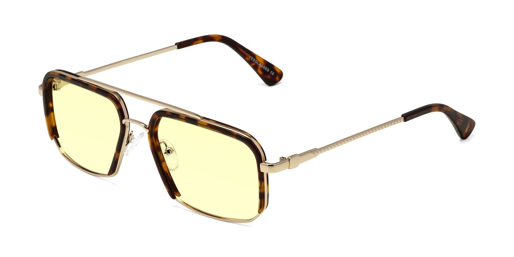 Angle of Dechter in Tortoise-Gold with Light Yellow Tinted Lenses