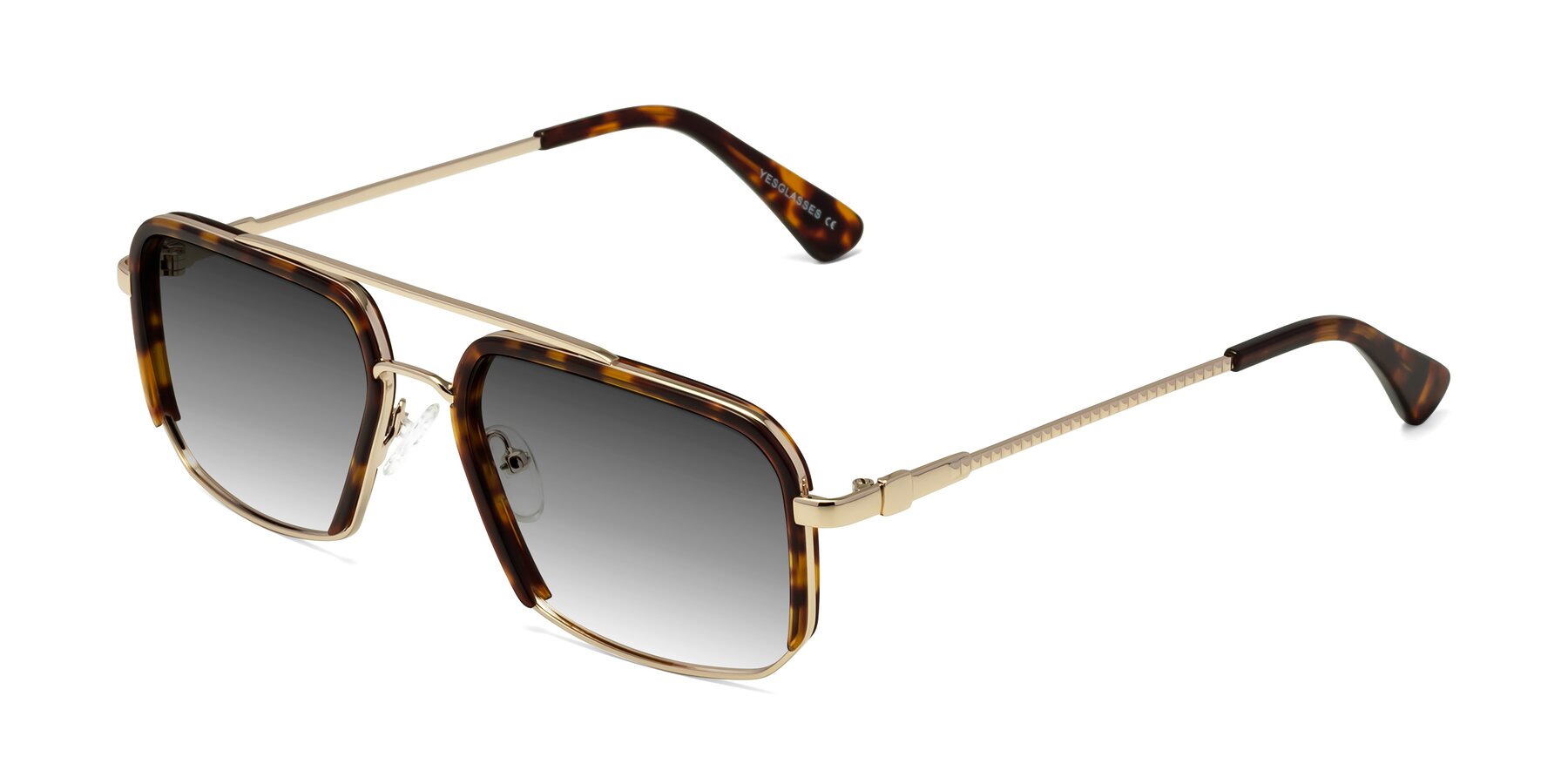 Angle of Dechter in Tortoise-Gold with Gray Gradient Lenses
