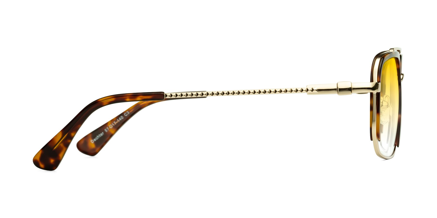 Side of Dechter in Tortoise-Gold with Yellow Gradient Lenses