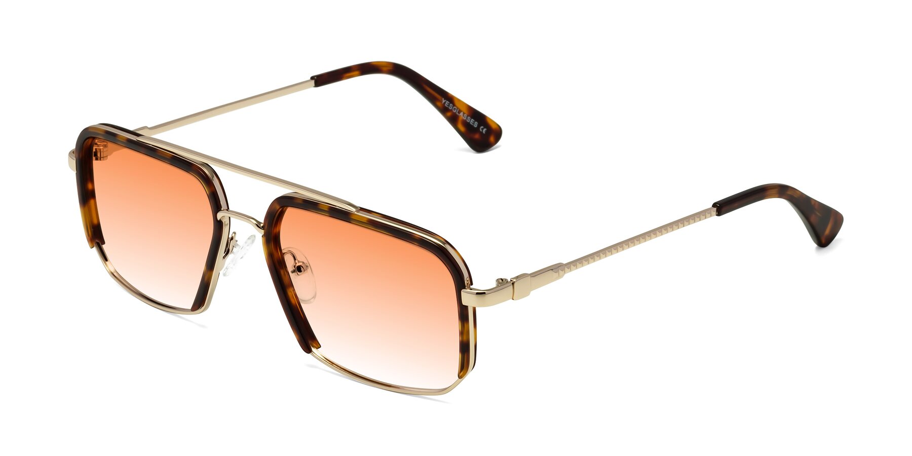 Angle of Dechter in Tortoise-Gold with Orange Gradient Lenses