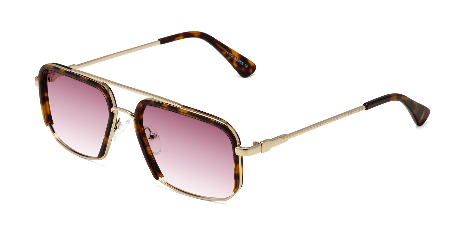 Angle of Dechter in Tortoise-Gold with Wine Gradient Lenses