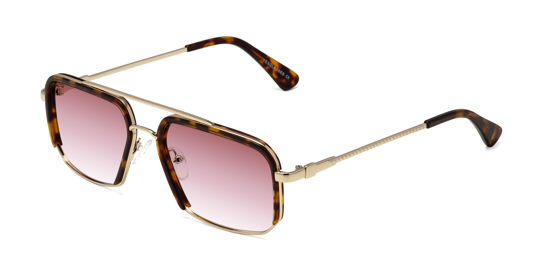 Angle of Dechter in Tortoise-Gold with Garnet Gradient Lenses