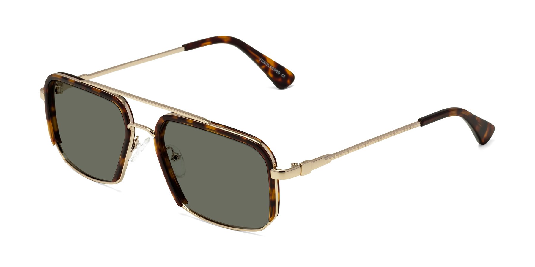 Angle of Dechter in Tortoise-Gold with Gray Polarized Lenses