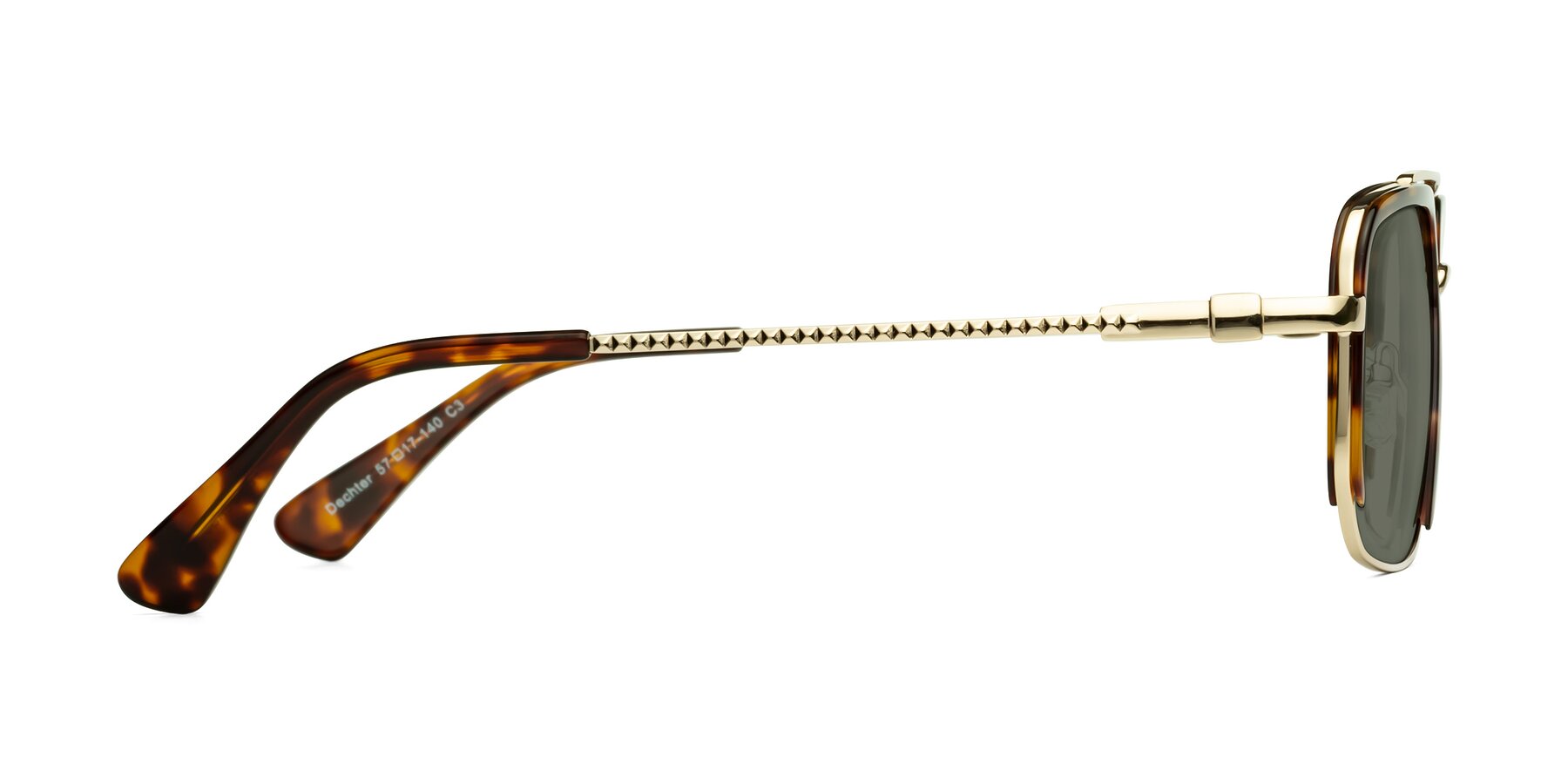 Side of Dechter in Tortoise-Gold with Gray Polarized Lenses