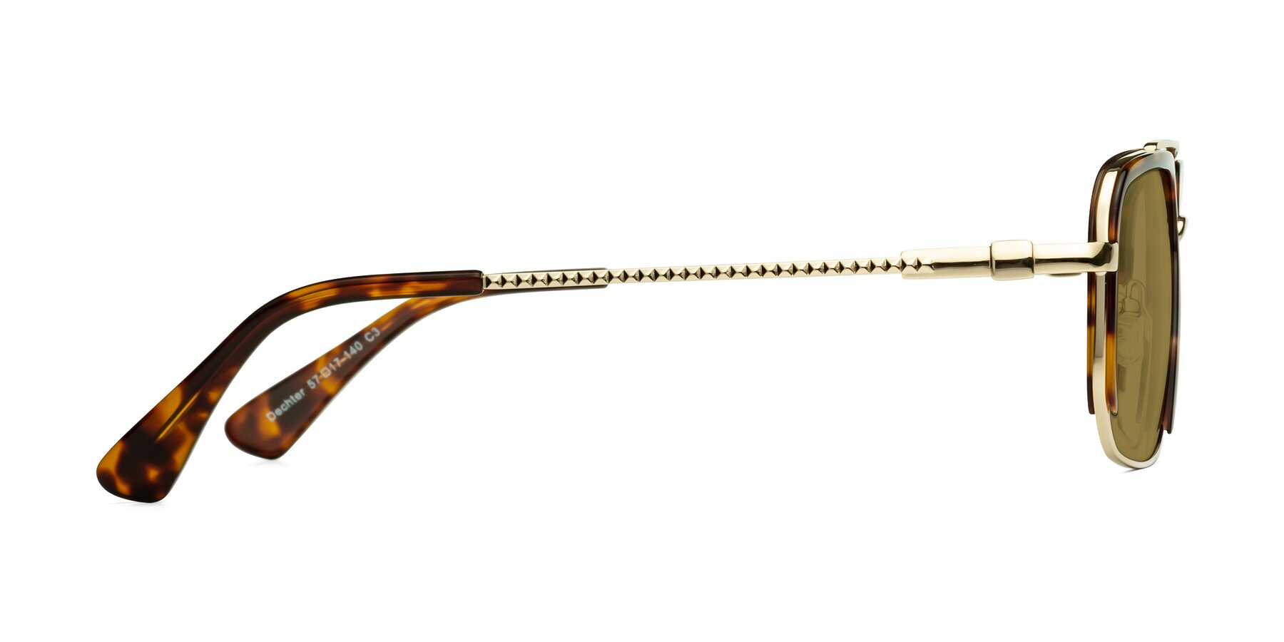 Side of Dechter in Tortoise-Gold with Brown Polarized Lenses