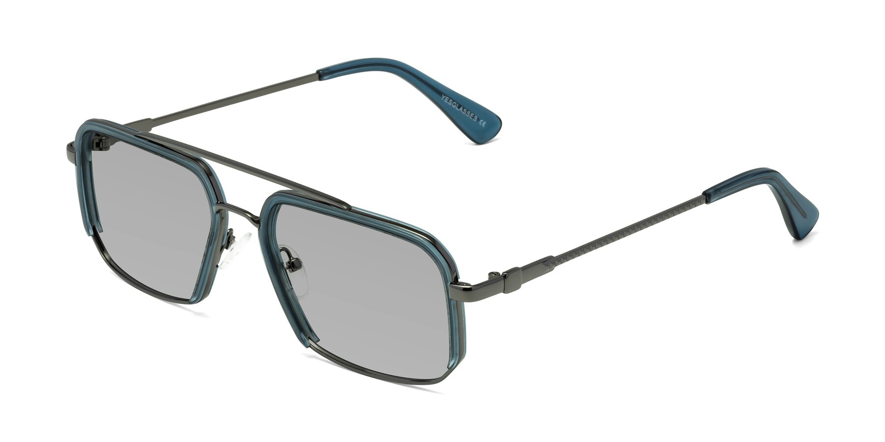 Angle of Dechter in Teal-Gunmetal with Light Gray Tinted Lenses