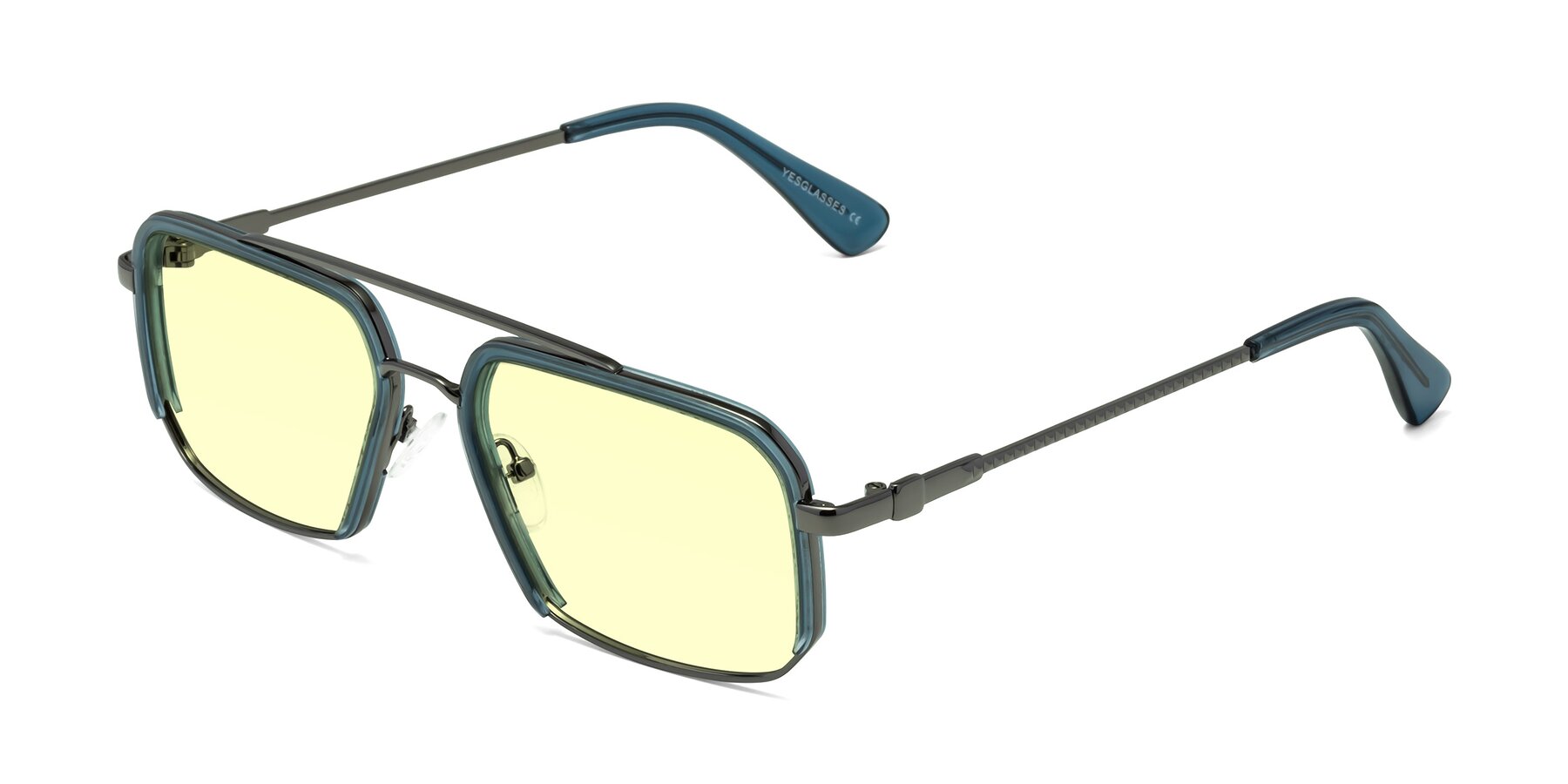 Angle of Dechter in Teal-Gunmetal with Light Yellow Tinted Lenses
