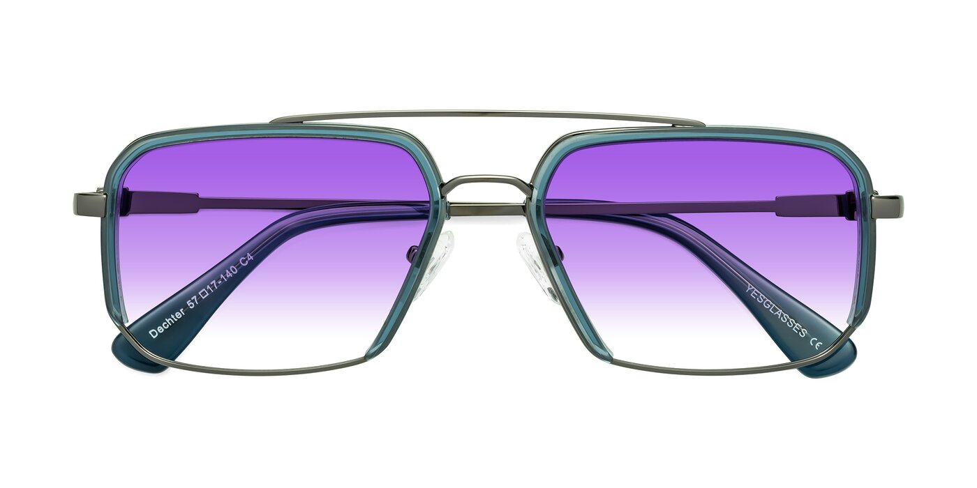 Dechter - Teal / Gunmetal Gradient Sunglasses