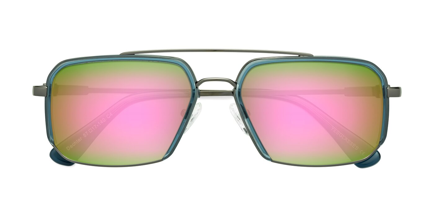 Dechter - Teal / Gunmetal Flash Mirrored Sunglasses
