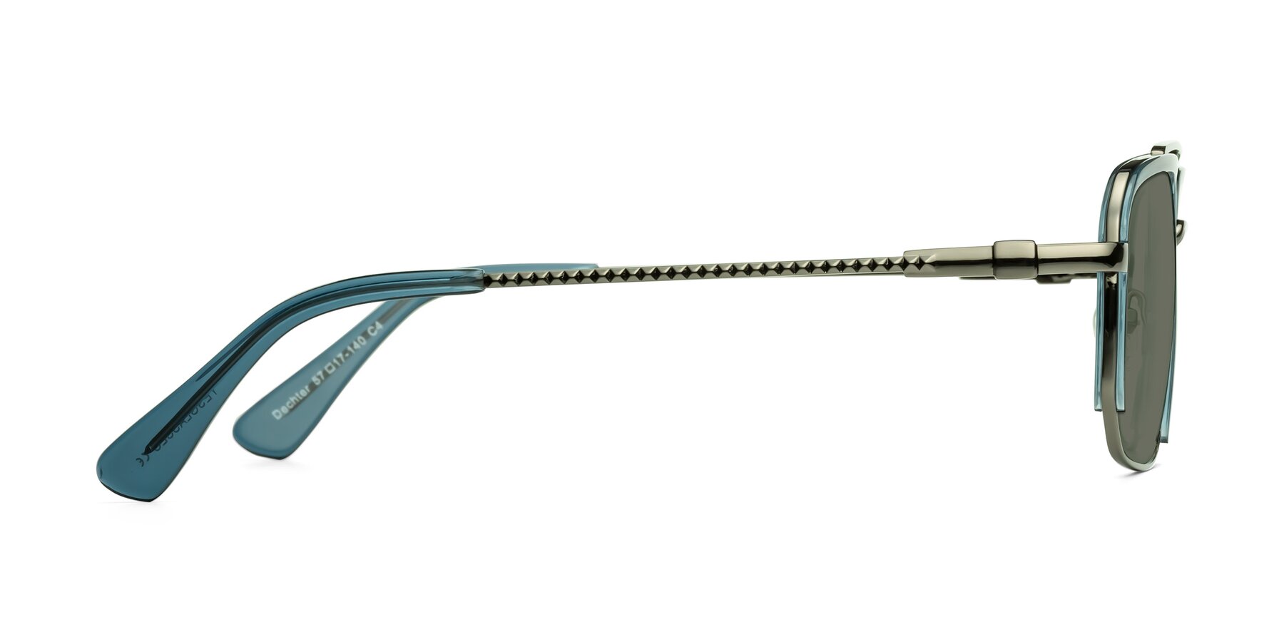 Side of Dechter in Teal-Gunmetal with Gray Polarized Lenses