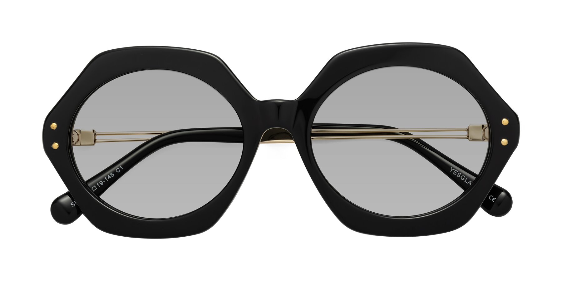 Folded Front of Skye in Black with Light Gray Tinted Lenses