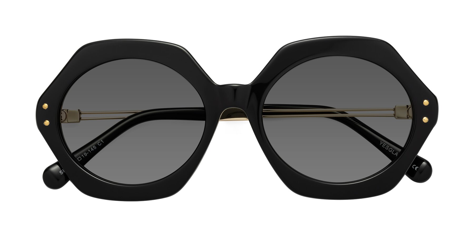 Folded Front of Skye in Black with Medium Gray Tinted Lenses