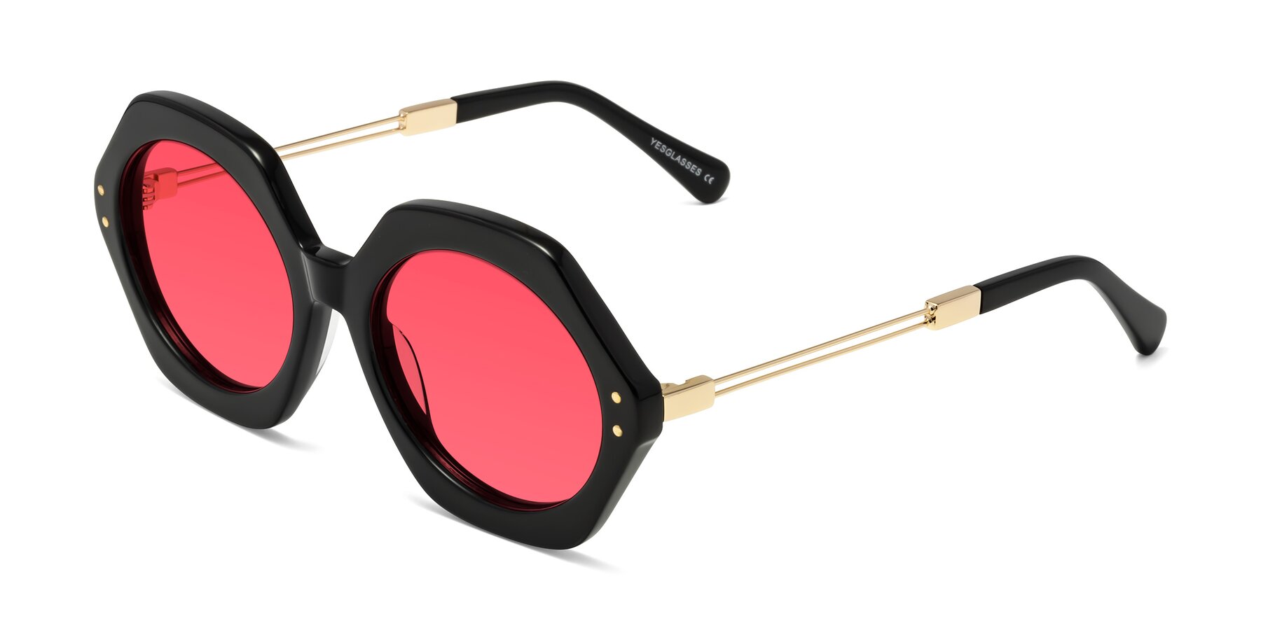 Angle of Skye in Black with Red Tinted Lenses