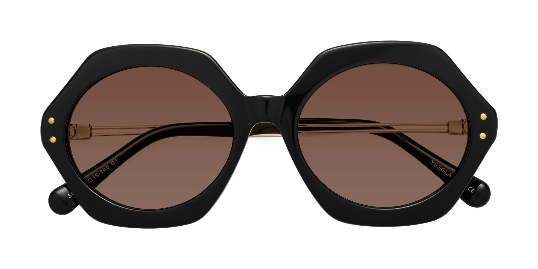 Folded Front of Skye in Black with Brown Tinted Lenses