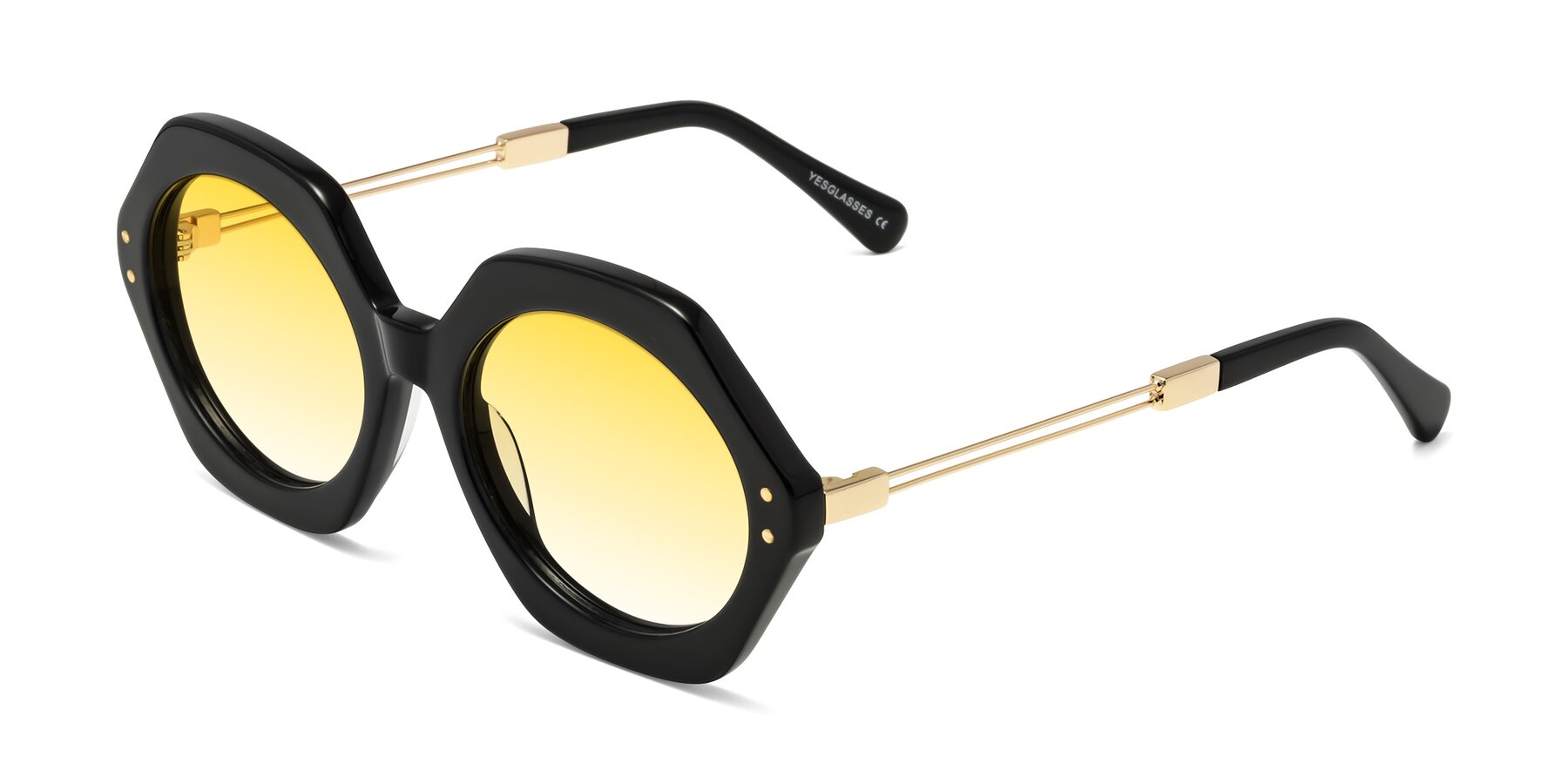 Angle of Skye in Black with Yellow Gradient Lenses