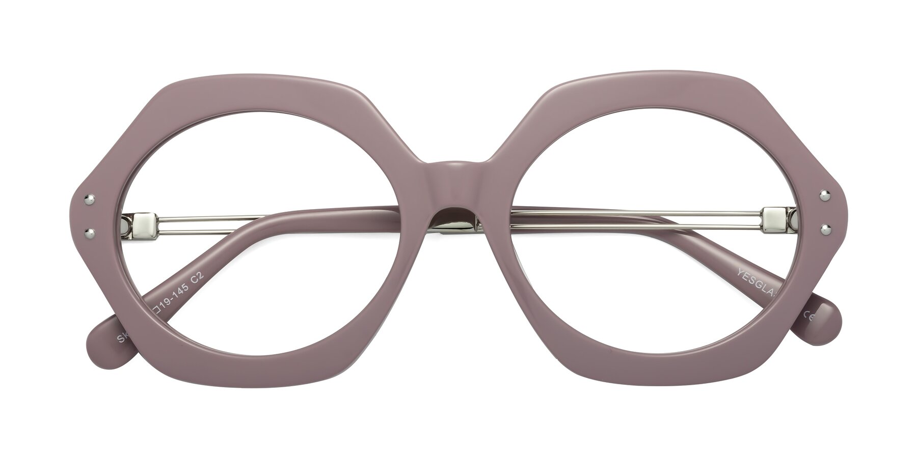 Folded Front of Skye in Opera Mauve with Clear Blue Light Blocking Lenses