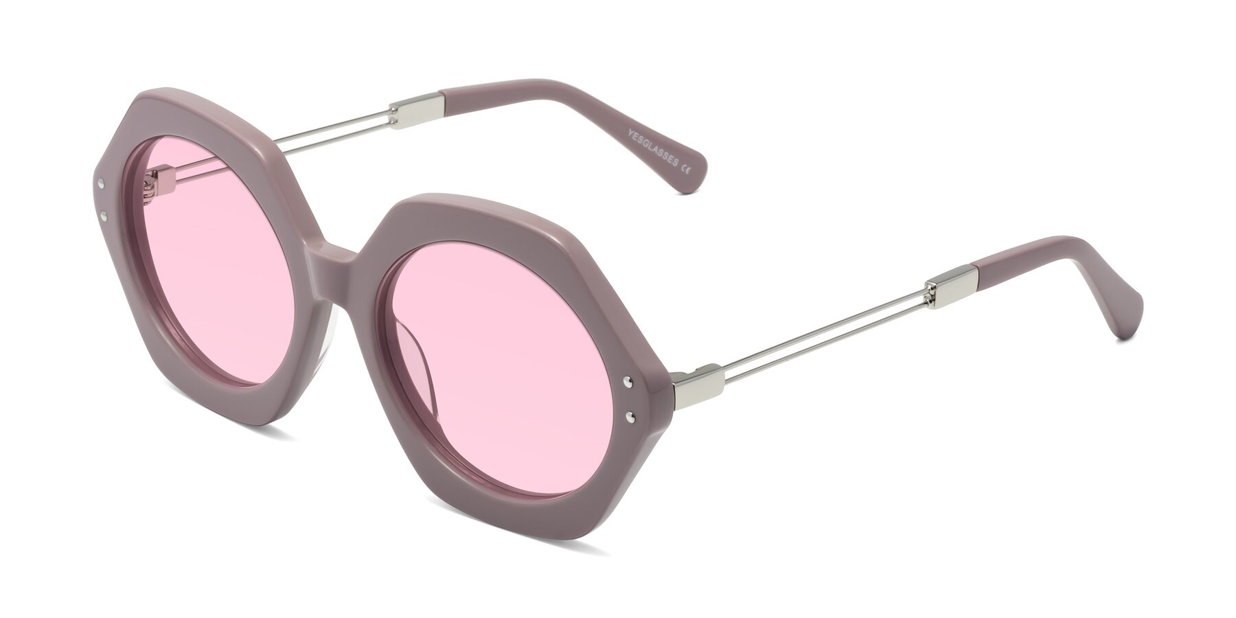 Angle of Skye in Opera Mauve with Light Pink Tinted Lenses