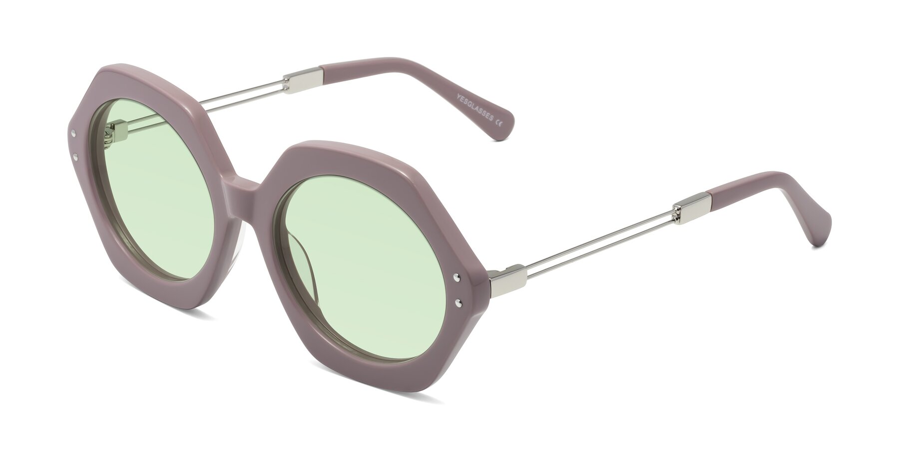 Angle of Skye in Opera Mauve with Light Green Tinted Lenses