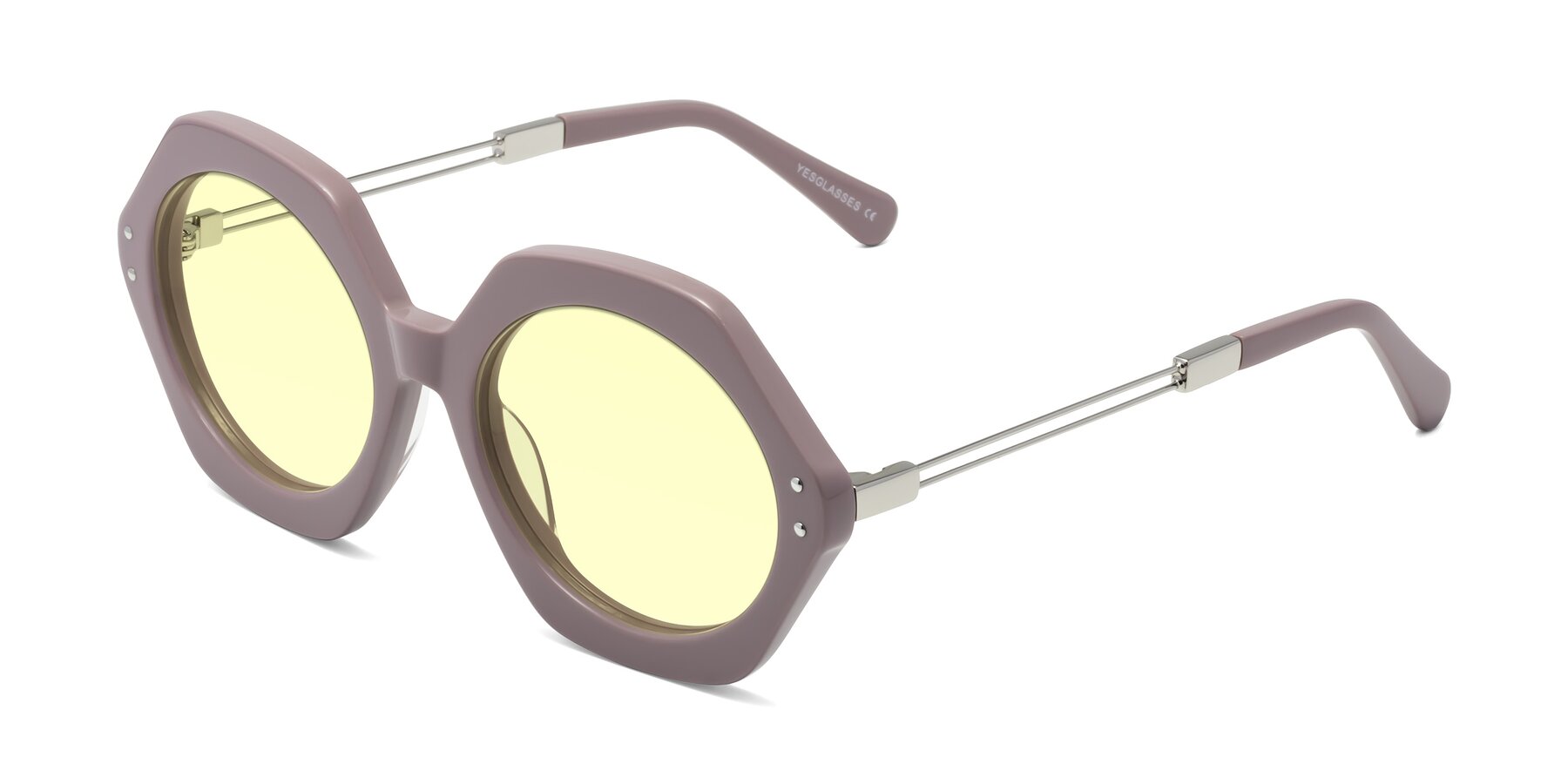 Angle of Skye in Opera Mauve with Light Yellow Tinted Lenses