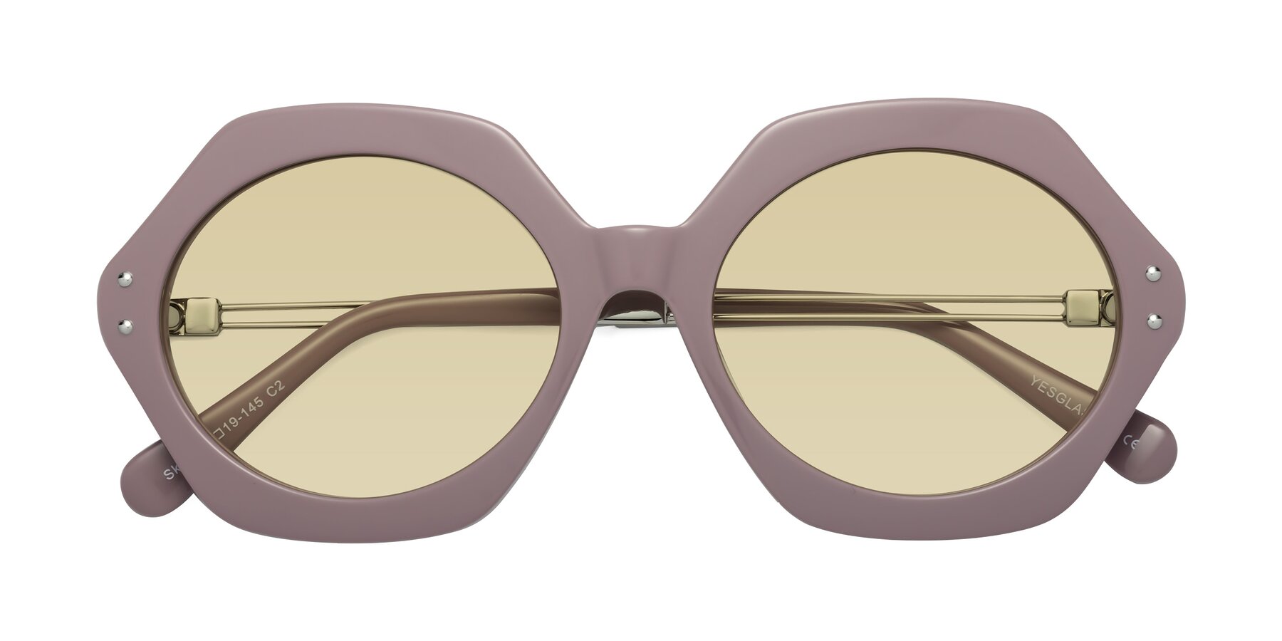 Folded Front of Skye in Opera Mauve with Light Champagne Tinted Lenses