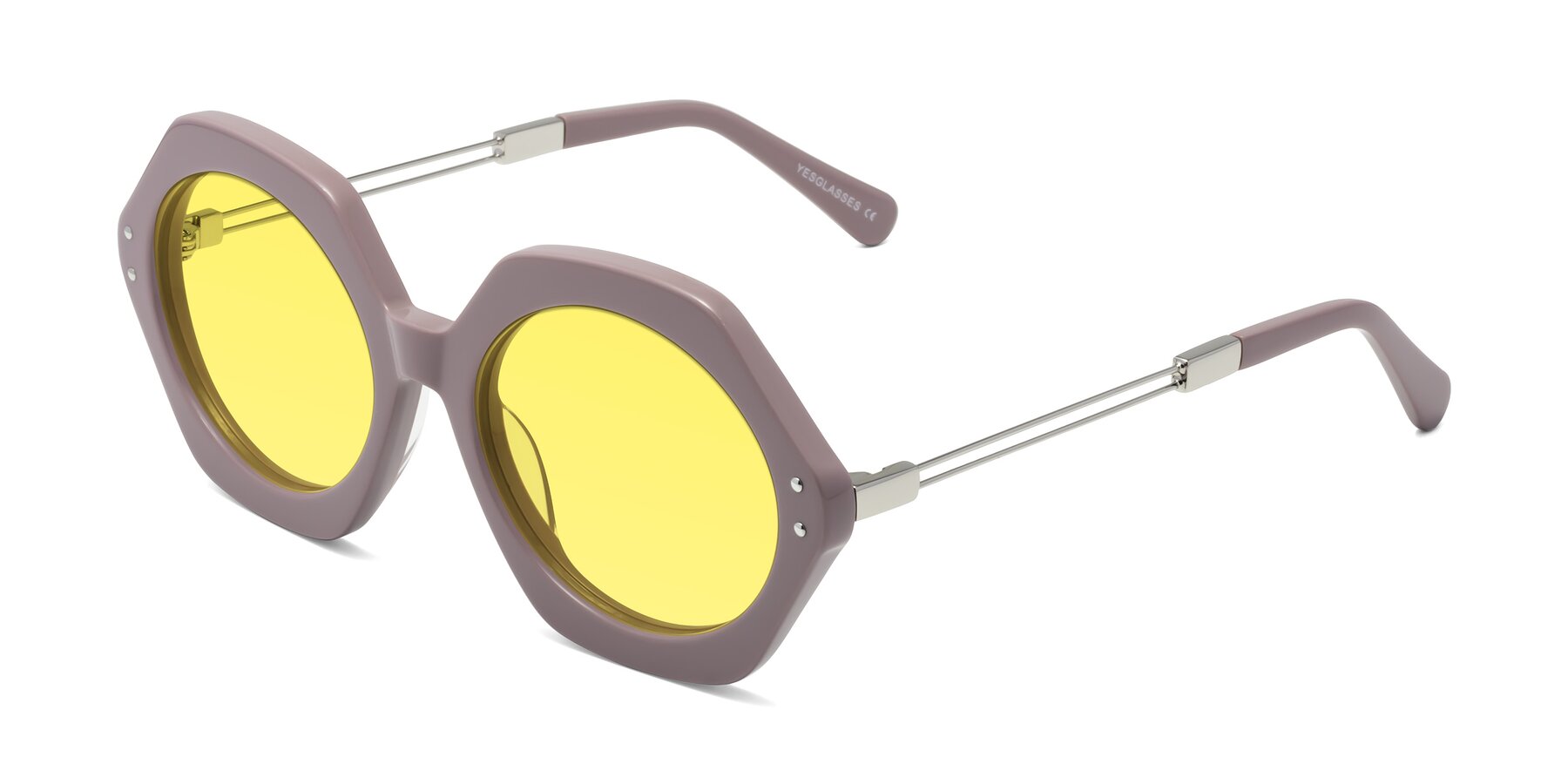 Angle of Skye in Opera Mauve with Medium Yellow Tinted Lenses