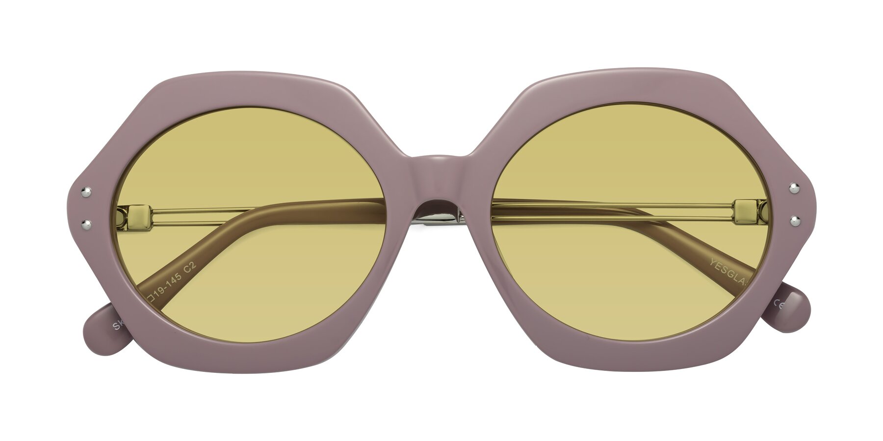 Folded Front of Skye in Opera Mauve with Medium Champagne Tinted Lenses