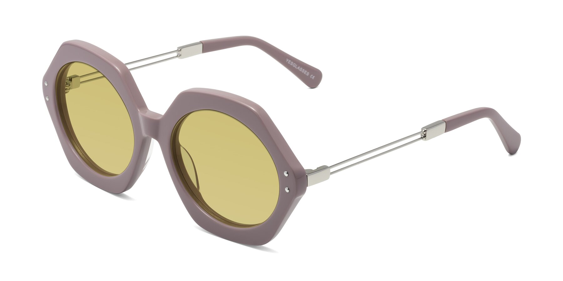 Angle of Skye in Opera Mauve with Medium Champagne Tinted Lenses