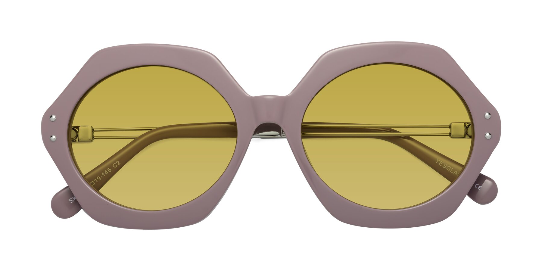 Folded Front of Skye in Opera Mauve with Champagne Tinted Lenses